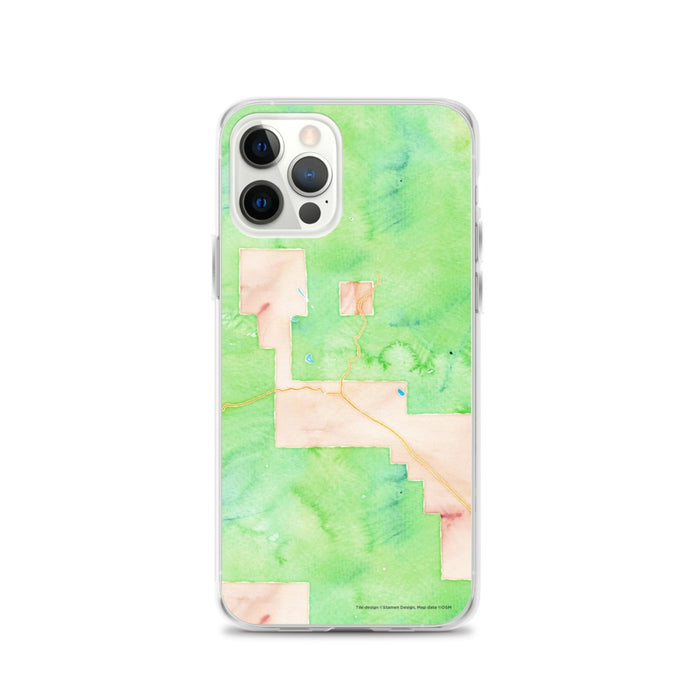 Custom iPhone 12 Pro Crested Butte Colorado Map Phone Case in Watercolor
