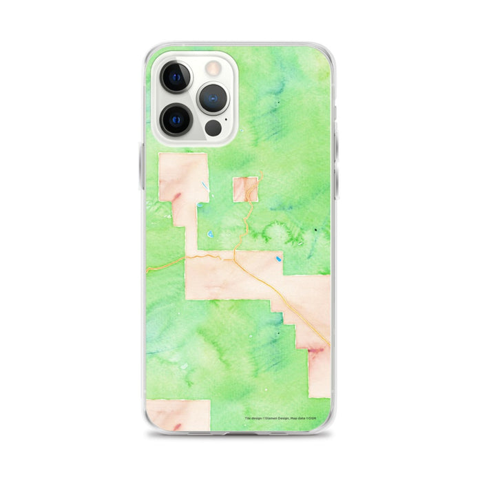Custom iPhone 12 Pro Max Crested Butte Colorado Map Phone Case in Watercolor