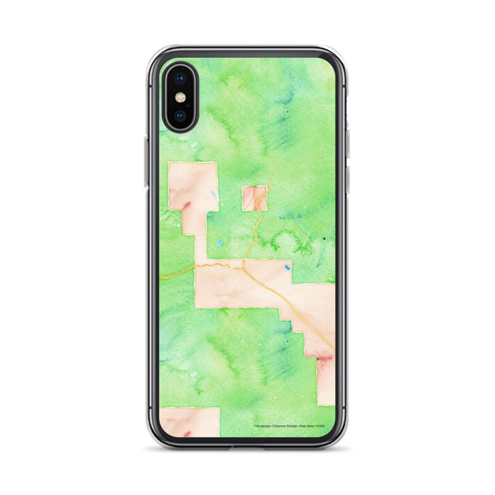 Custom iPhone X/XS Crested Butte Colorado Map Phone Case in Watercolor