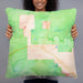 Person holding 22x22 Custom Crested Butte Colorado Map Throw Pillow in Watercolor