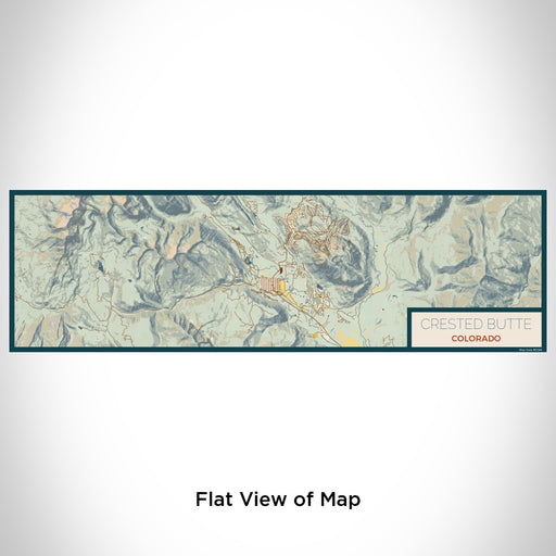Flat View of Map Custom Crested Butte Colorado Map Enamel Mug in Woodblock