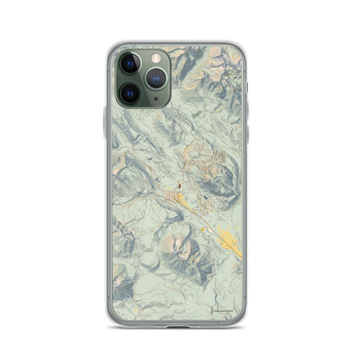 Custom iPhone 11 Pro Crested Butte Colorado Map Phone Case in Woodblock