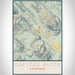 Crested Butte Colorado Map Print Portrait Orientation in Woodblock Style With Shaded Background