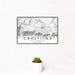 12x18 Crestline California Map Print Landscape Orientation in Classic Style With Small Cactus Plant in White Planter