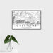 16x24 Crestline California Map Print Landscape Orientation in Classic Style With Tropical Plant Leaves in Water