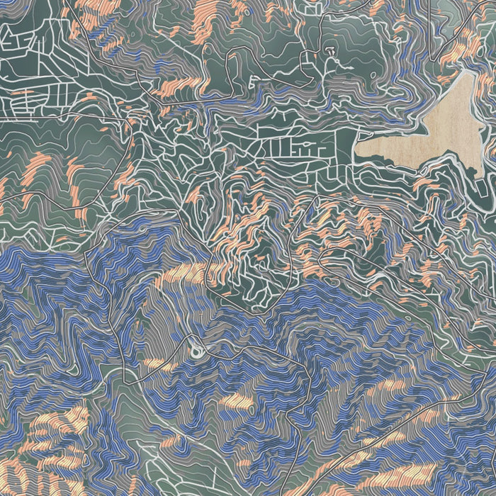 Crestline California Map Print in Afternoon Style Zoomed In Close Up Showing Details