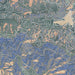 Crestline California Map Print in Afternoon Style Zoomed In Close Up Showing Details