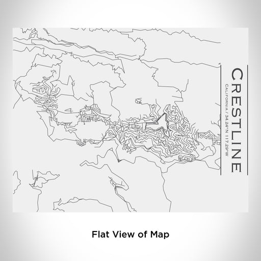 Rendered View of Crestline California Map Engraving on 20oz Stainless Steel Insulated Bottle with Bamboo Top in White