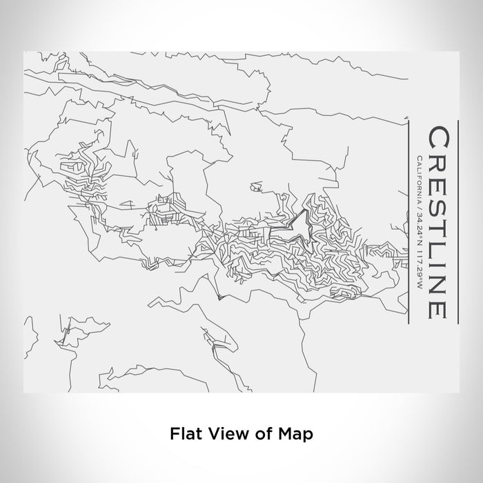 Rendered View of Crestline California Map Engraving on 20oz Stainless Steel Insulated Bottle with Bamboo Top in White