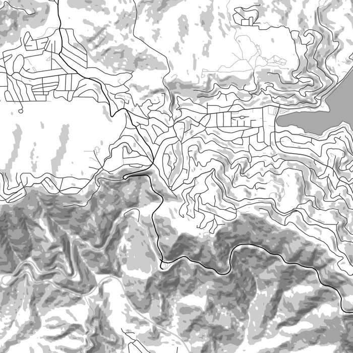 Crestline California Map Print in Classic Style Zoomed In Close Up Showing Details