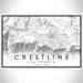 Crestline California Map Print Landscape Orientation in Classic Style With Shaded Background