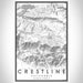 Crestline California Map Print Portrait Orientation in Classic Style With Shaded Background