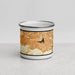 Front View Custom Crestline California Map Enamel Mug in Ember