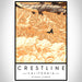 Crestline California Map Print Portrait Orientation in Ember Style With Shaded Background