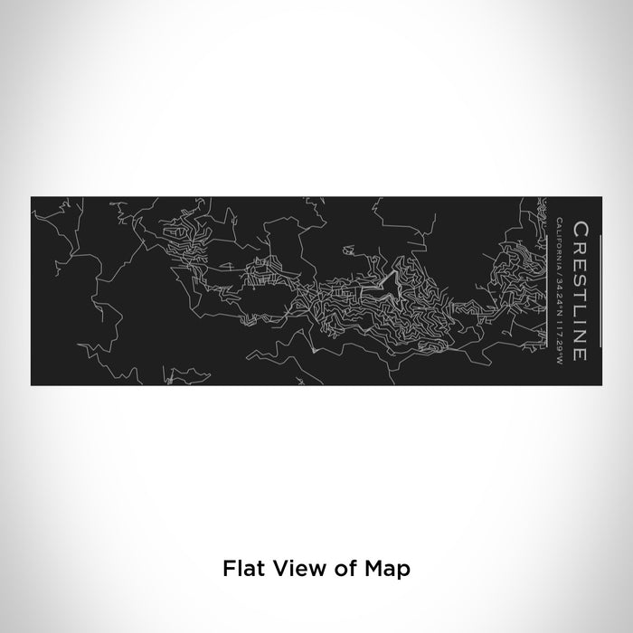 Rendered View of Crestline California Map Engraving on 10oz Stainless Steel Insulated Cup with Sliding Lid in Black
