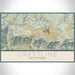 Crestline California Map Print Landscape Orientation in Woodblock Style With Shaded Background