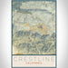 Crestline California Map Print Portrait Orientation in Woodblock Style With Shaded Background