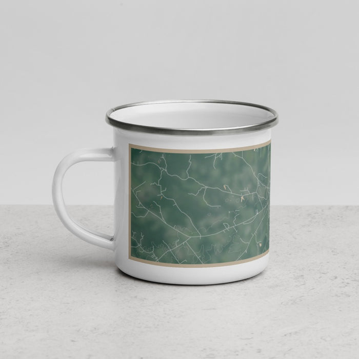 Left View Custom Crockett Texas Map Enamel Mug in Afternoon