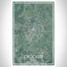 Crockett Texas Map Print Portrait Orientation in Afternoon Style With Shaded Background