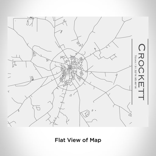 Rendered View of Crockett Texas Map Engraving on 20oz Stainless Steel Insulated Bottle with Bamboo Top in White