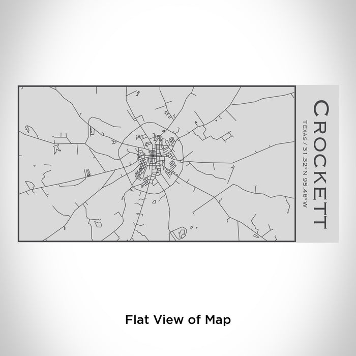 Rendered View of Crockett Texas Map Engraving on 17oz Stainless Steel Insulated Cola Bottle