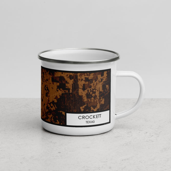 Right View Custom Crockett Texas Map Enamel Mug in Ember