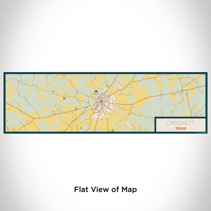 Flat View of Map Custom Crockett Texas Map Enamel Mug in Woodblock
