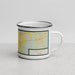 Right View Custom Crockett Texas Map Enamel Mug in Woodblock