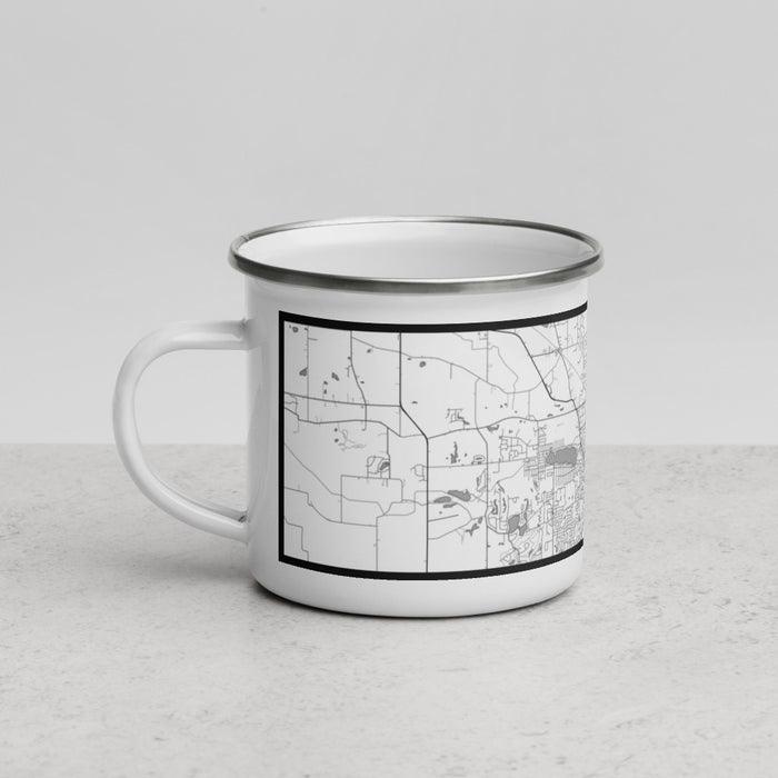 Left View Custom Crystal Lake Illinois Map Enamel Mug in Classic