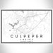 Culpeper Virginia Map Print Landscape Orientation in Classic Style With Shaded Background