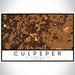 Culpeper Virginia Map Print Landscape Orientation in Ember Style With Shaded Background