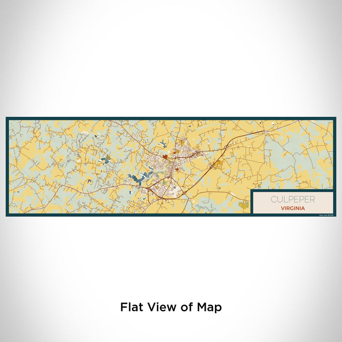 Flat View of Map Custom Culpeper Virginia Map Enamel Mug in Woodblock