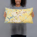 Person holding 20x12 Custom Culpeper Virginia Map Throw Pillow in Woodblock