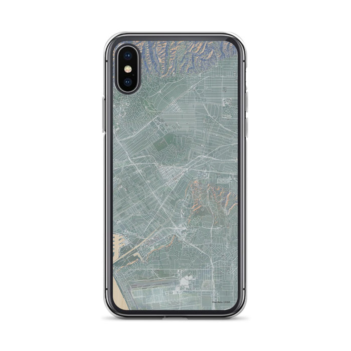 Custom iPhone X/XS Culver City California Map Phone Case in Afternoon