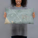 Person holding 20x12 Custom Culver City California Map Throw Pillow in Afternoon