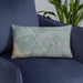 Custom Culver City California Map Throw Pillow in Afternoon on Blue Colored Chair