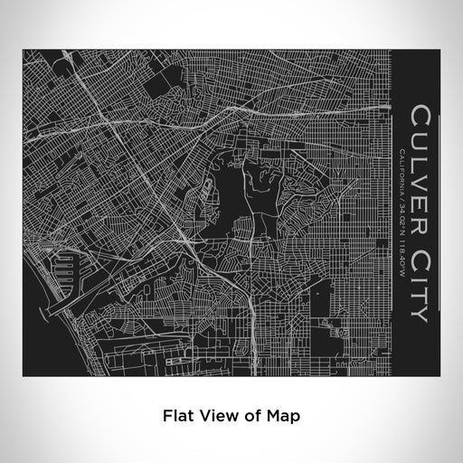 Rendered View of Culver City California Map Engraving on 20oz Stainless Steel Insulated Bottle with Bamboo Top in Black