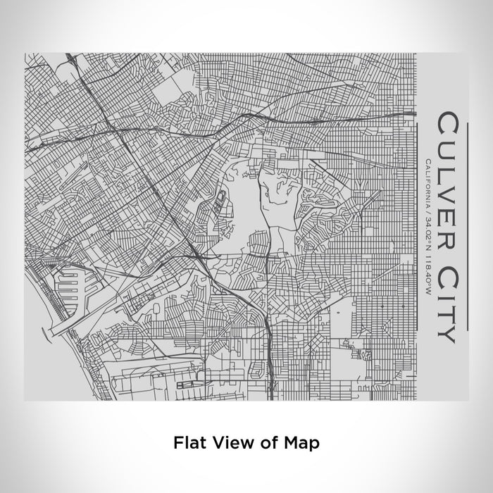Rendered View of Culver City California Map Engraving on 20oz Stainless Steel Insulated Bottle with Bamboo Top