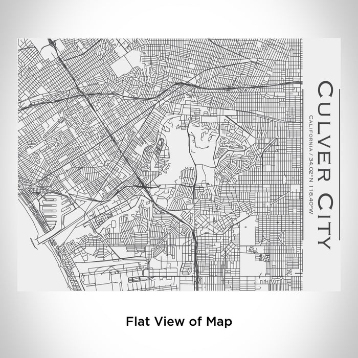 Rendered View of Culver City California Map Engraving on 20oz Stainless Steel Insulated Bottle with Bamboo Top in White