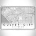 Culver City California Map Print Landscape Orientation in Classic Style With Shaded Background