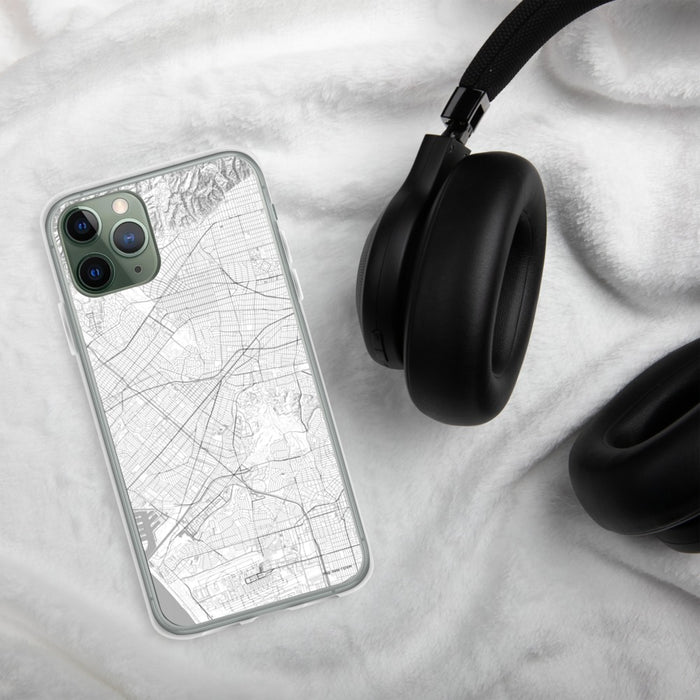 Custom Culver City California Map Phone Case in Classic on Table with Black Headphones
