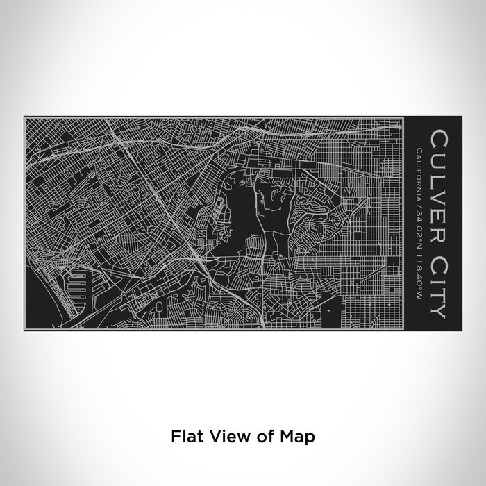 Rendered View of Culver City California Map Engraving on 17oz Stainless Steel Insulated Cola Bottle in Black