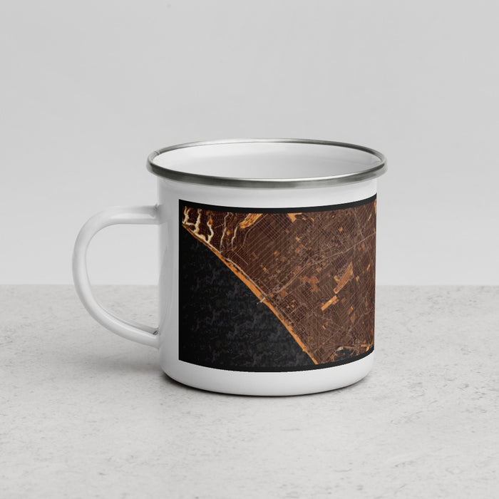 Left View Custom Culver City California Map Enamel Mug in Ember