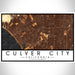 Culver City California Map Print Landscape Orientation in Ember Style With Shaded Background