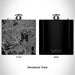 Rendered View of Culver City California Map Engraving on 6oz Stainless Steel Flask in Black