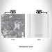 Rendered View of Culver City California Map Engraving on 6oz Stainless Steel Flask in White