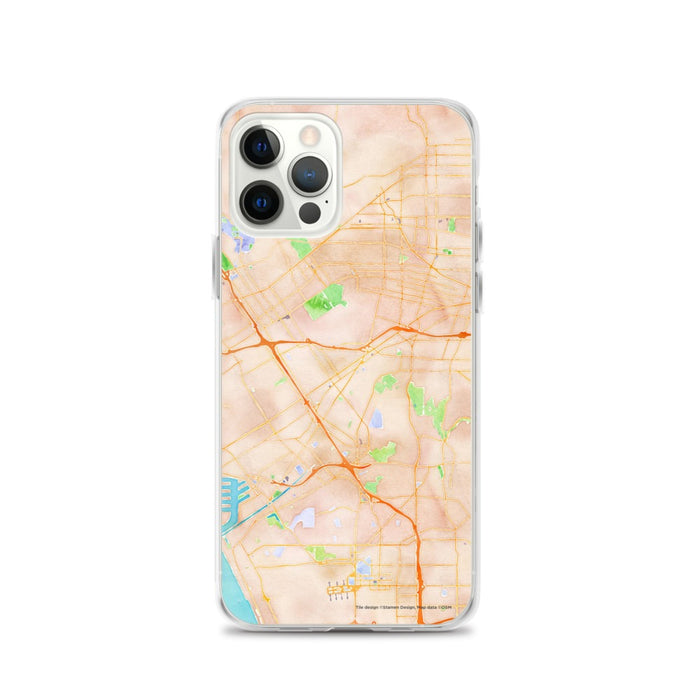 Custom iPhone 12 Pro Culver City California Map Phone Case in Watercolor