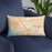 Custom Culver City California Map Throw Pillow in Watercolor on Blue Colored Chair