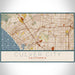 Culver City California Map Print Landscape Orientation in Woodblock Style With Shaded Background