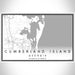 Cumberland Island Georgia Map Print Landscape Orientation in Classic Style With Shaded Background